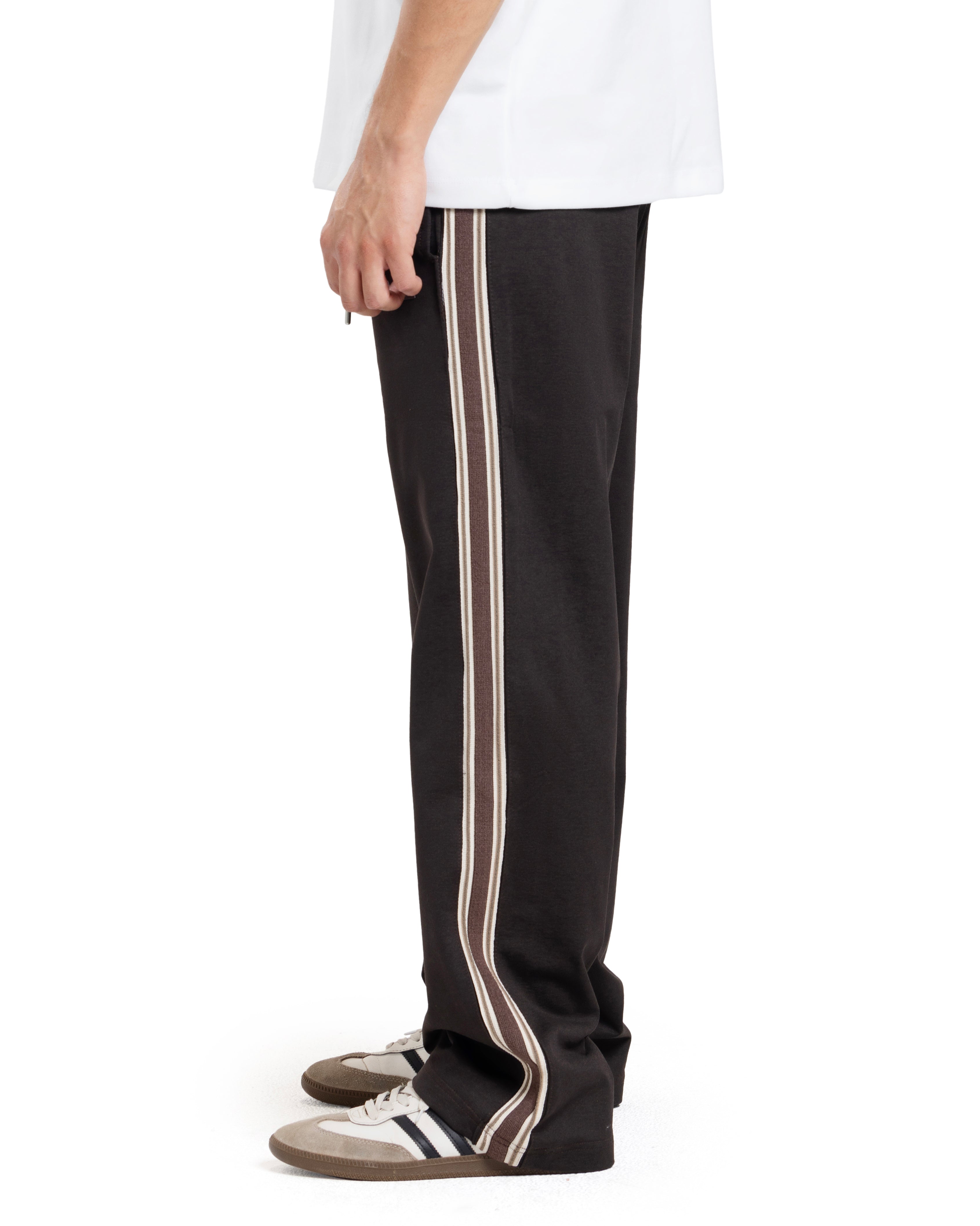 Brown Side-Striped Track Pants