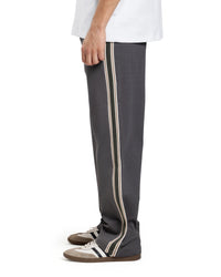 Dark Grey Side-Striped Track Pants