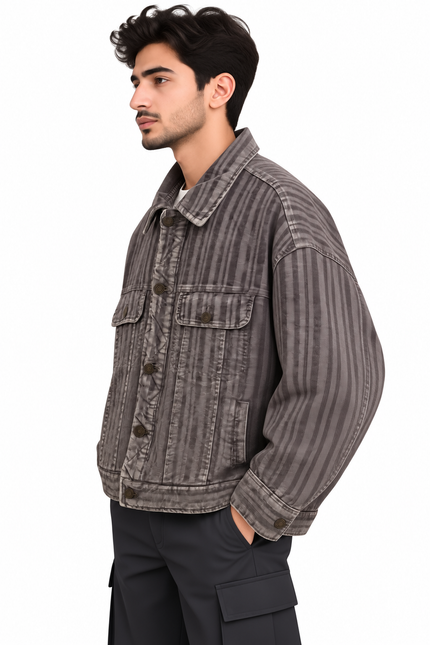 Vintage Stripe Washed Velvet Jacket