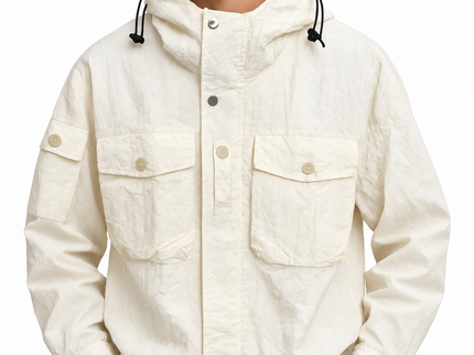 Textured Hooded Utility Jacket