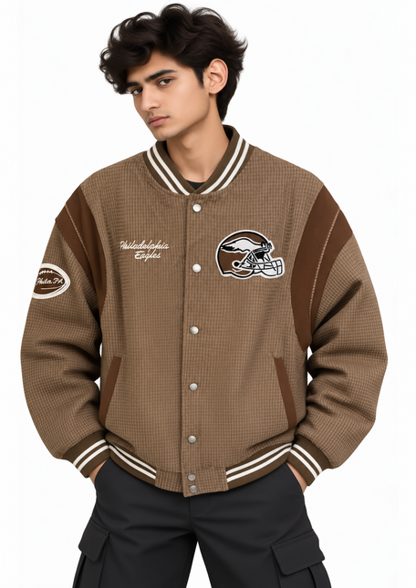 Vintage Eagles Varsity Jacket – Brown