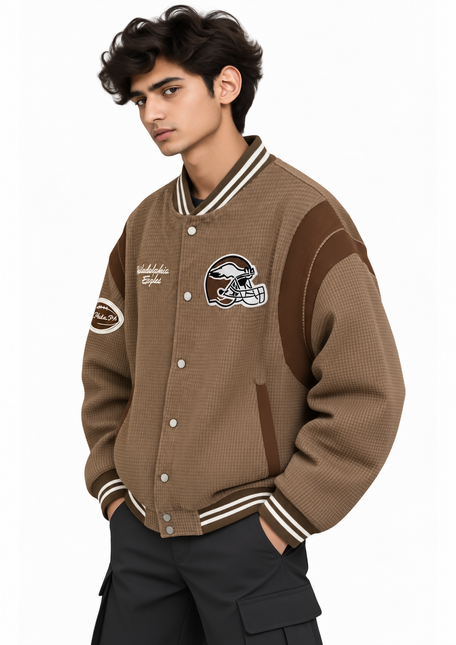 Vintage Eagles Varsity Jacket – Brown