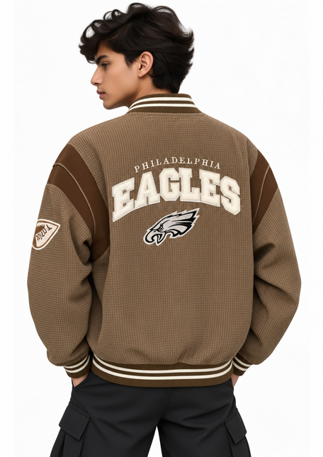 Vintage Eagles Varsity Jacket – Brown