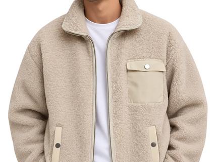 Textured Sherpa Fleece Jacket