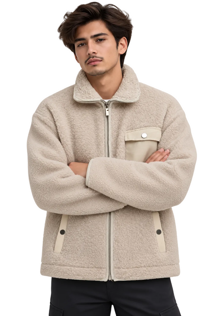 Textured Sherpa Fleece Jacket