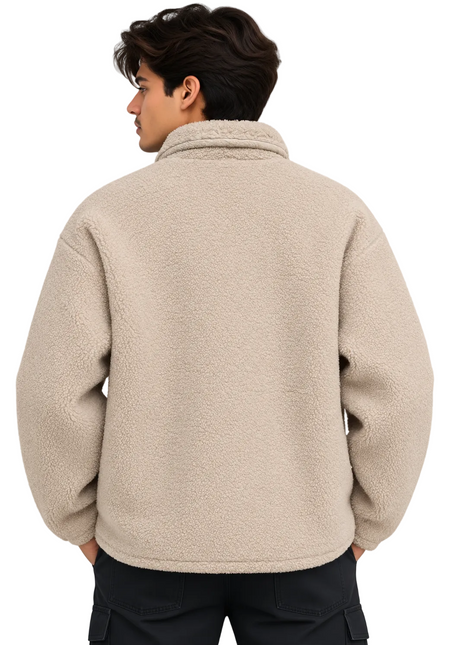Textured Sherpa Fleece Jacket