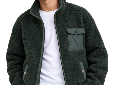 Textured Sherpa Fleece Jacket