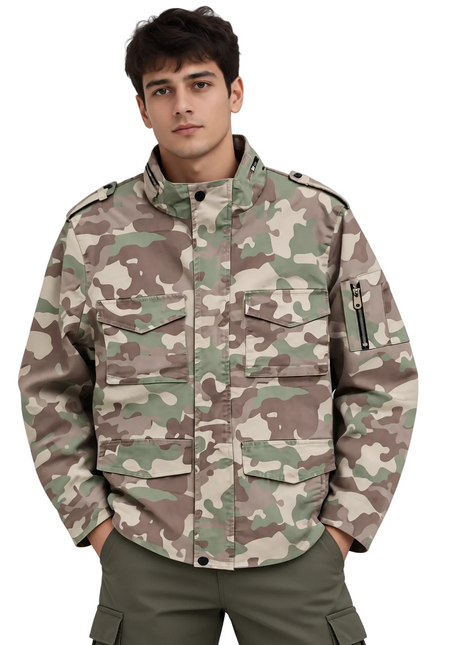 Camo Utility Field Jacket – Green & Beige