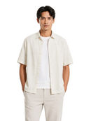 Textured Zigzag Collar Relaxed Shirt