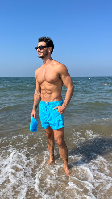 Catch Crinkle Texture Swim Shorts with Pouch