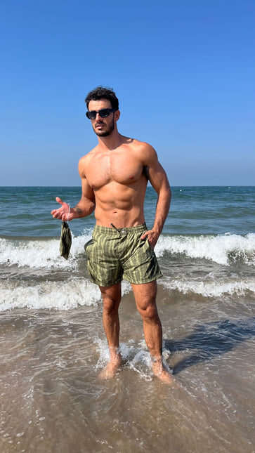 Catch Crinkle Texture Swim Shorts with Pouch