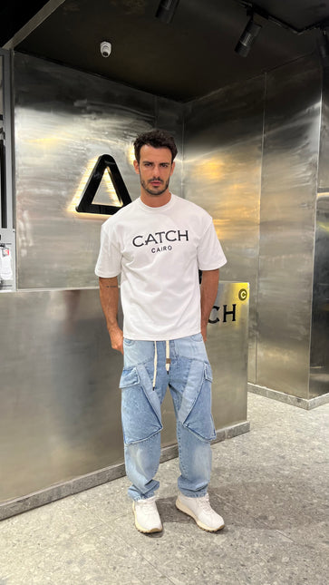 Crew Neck Oversized Fit Catch Printed T-Shirt