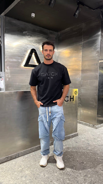 Crew Neck Oversized Fit Catch Printed T-Shirt
