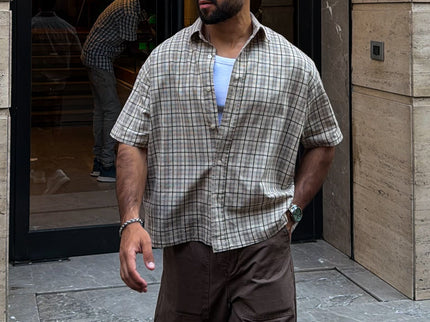 Checked Box Short Sleeve Shirt