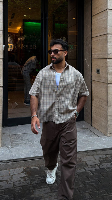 Checked Box Short Sleeve Shirt