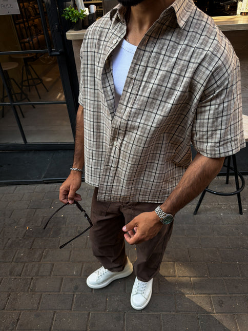 Checked Box Short Sleeve Shirt