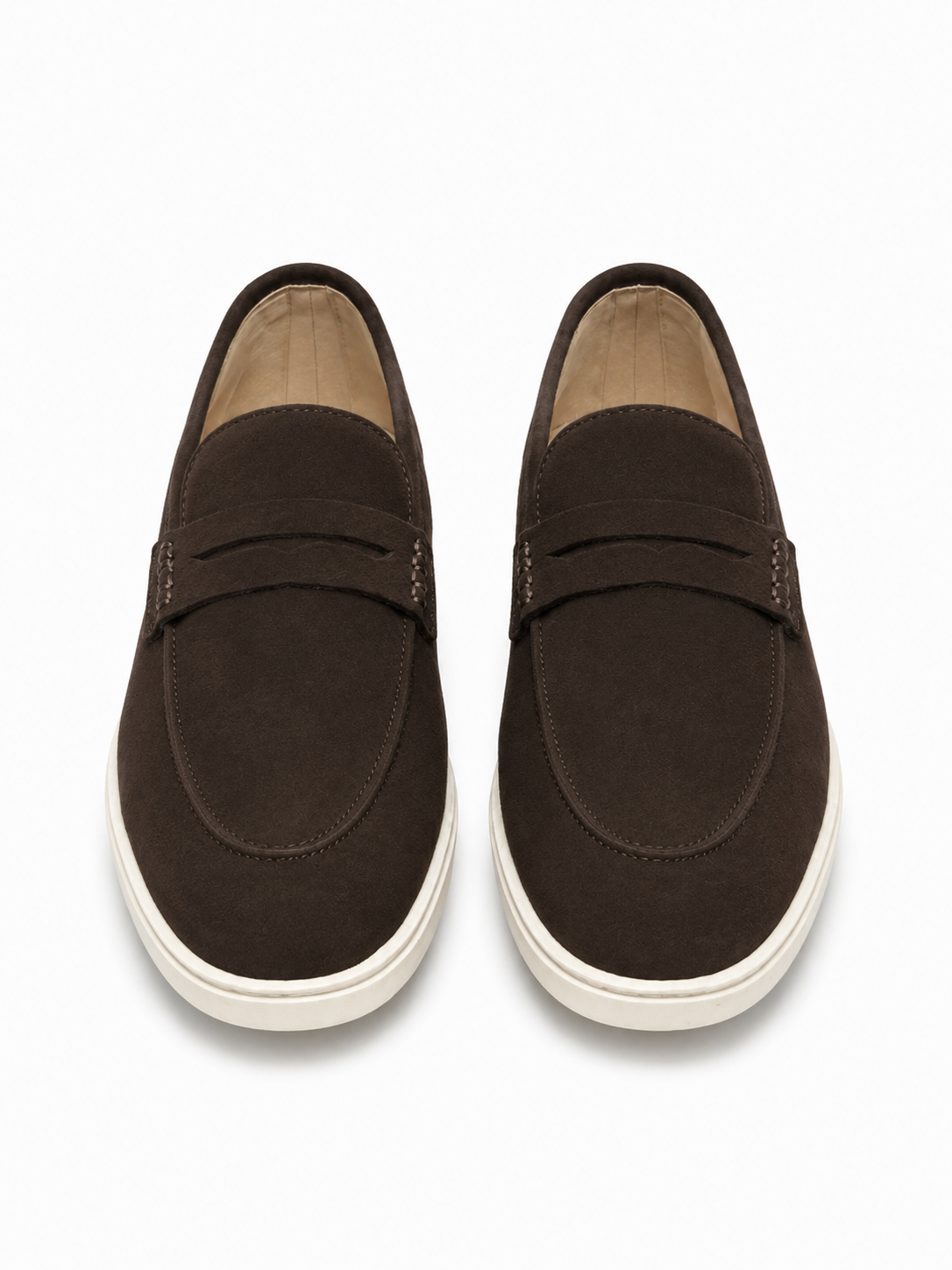 Dark Suede Penny Loafers