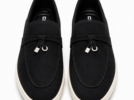 Black Minimal Suede Loafers