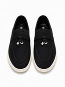 Black Minimal Suede Loafers