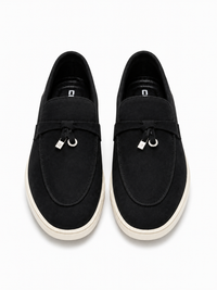 Black Minimal Suede Loafers