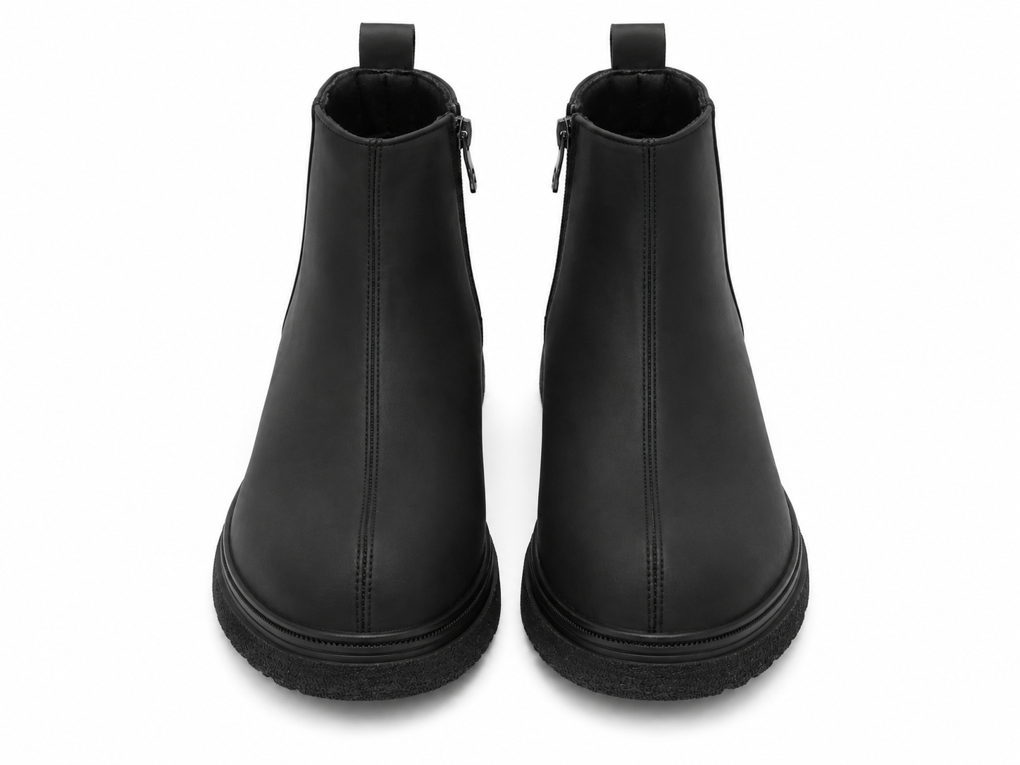 Black Leather Half Boot