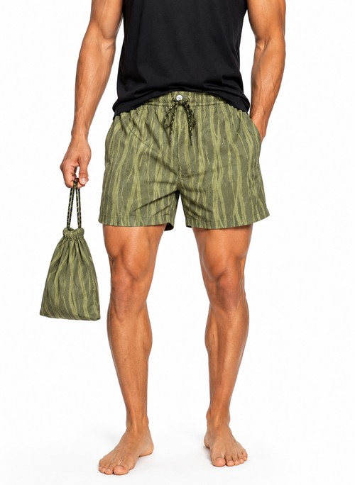 Catch Crinkle Texture Swim Shorts with Pouch