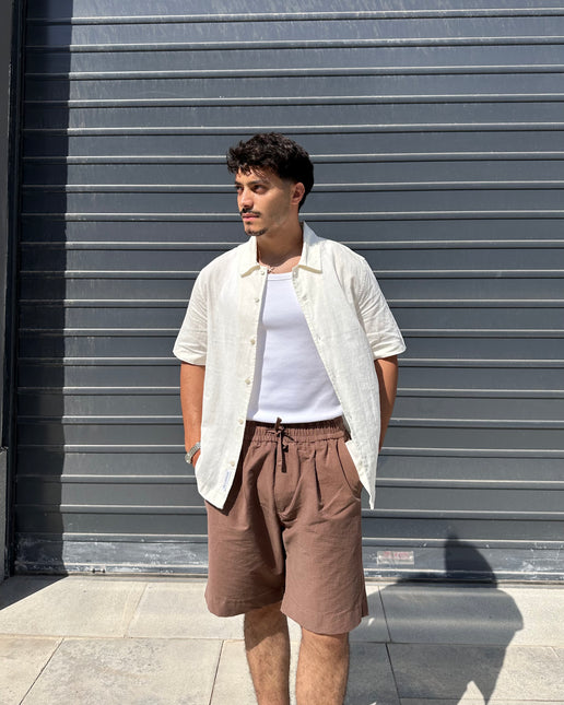 Relaxed Short Sleeve Linen Shirt