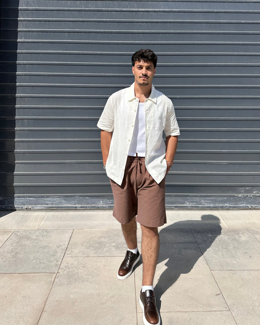 Relaxed Short Sleeve Linen Shirt