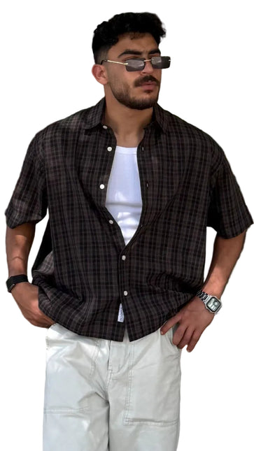 Checked Box Short Sleeve Shirt
