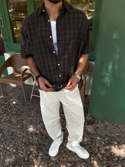 Checked Box Short Sleeve Shirt