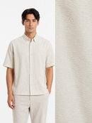 Textured Zigzag Collar Relaxed Shirt