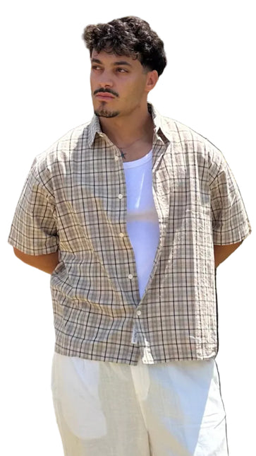 Checked Box Short Sleeve Shirt