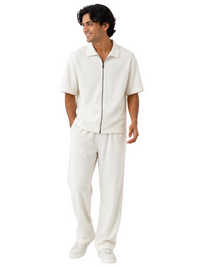 Ribbed Zip-Up Lounge Set