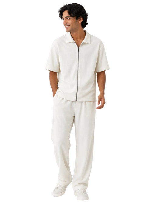 Ribbed Zip-Up Lounge Set