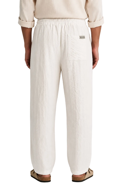 Textured Linen Straight Relaxed Trousers