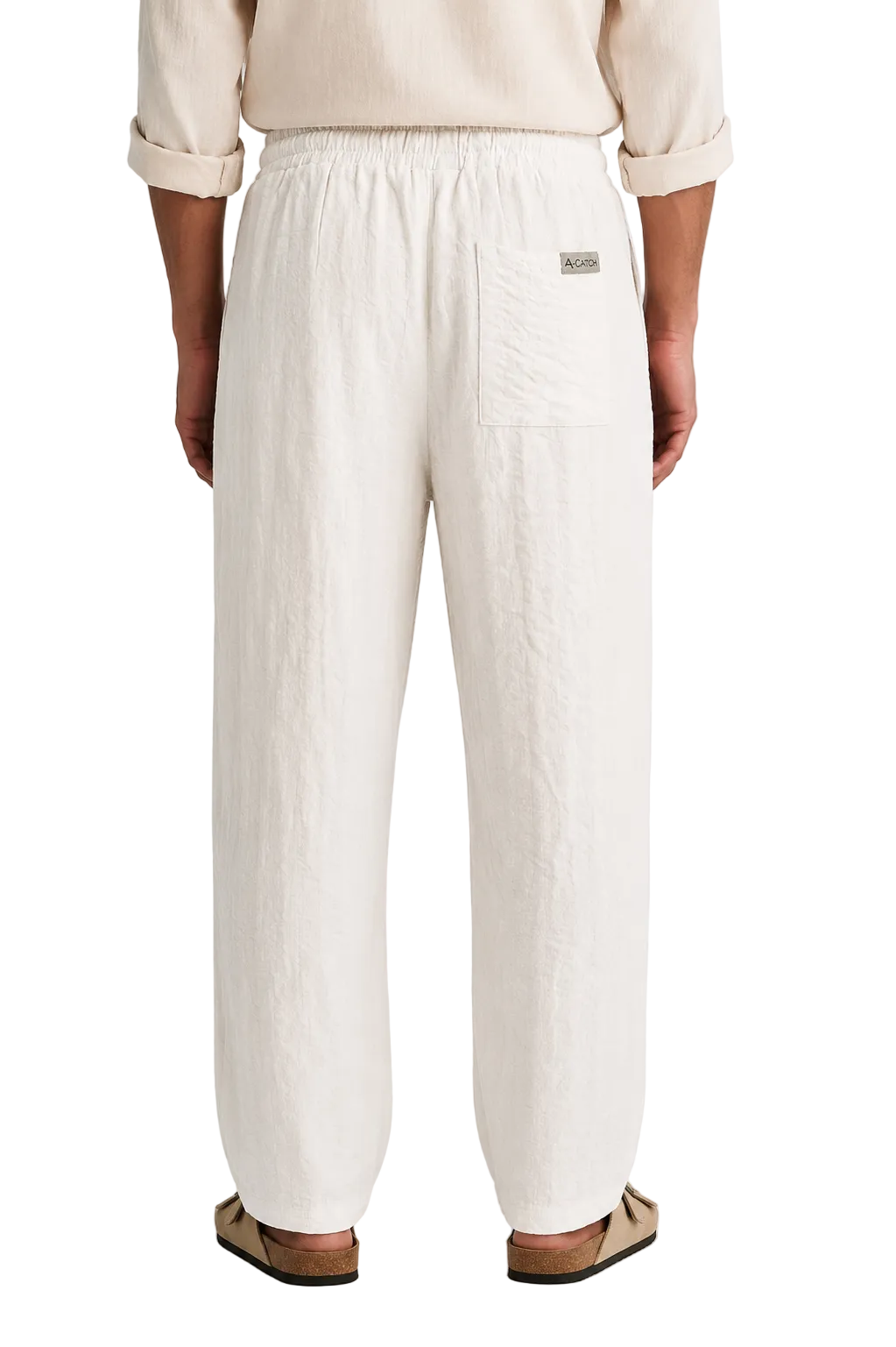 Textured Linen Straight Relaxed Trousers