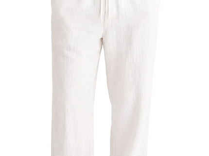 Textured Linen Straight Relaxed Trousers