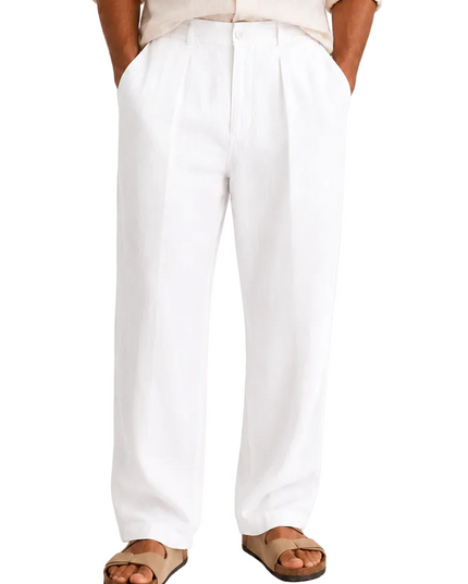 Linen Relaxed Straight Trousers