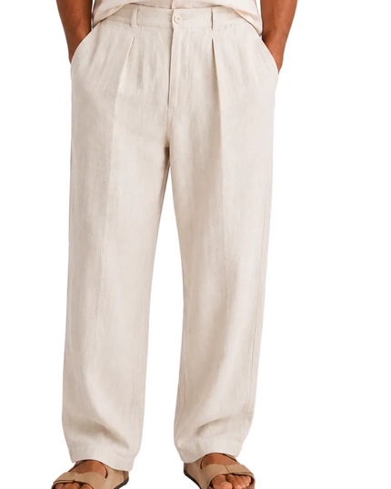 Linen Relaxed Straight Trousers