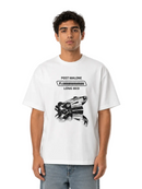 Long Bed Graphic Box Fit T-Shirt – White