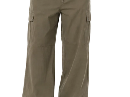 Utility Wide Leg Cargo Trousers – Olive Green