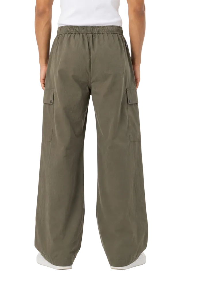 Utility Wide Leg Cargo Trousers – Olive Green