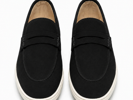 Suede Double Penny Loafers