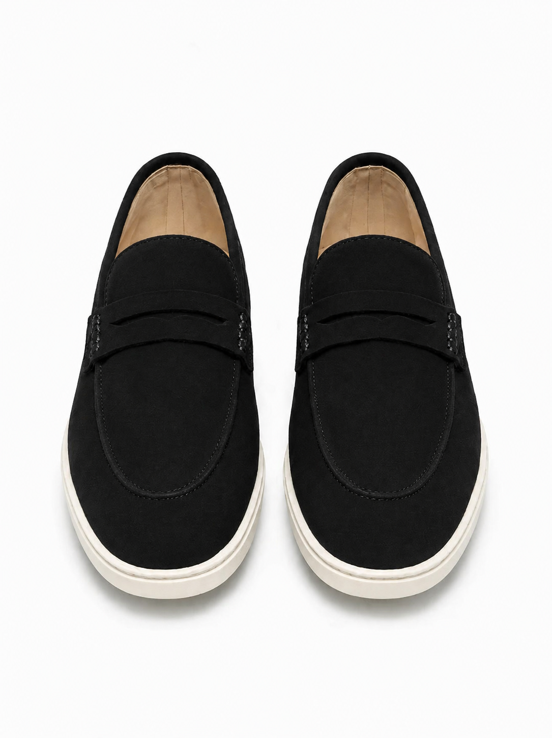 Suede Double Penny Loafers