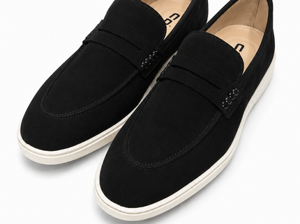 Suede Double Penny Loafers