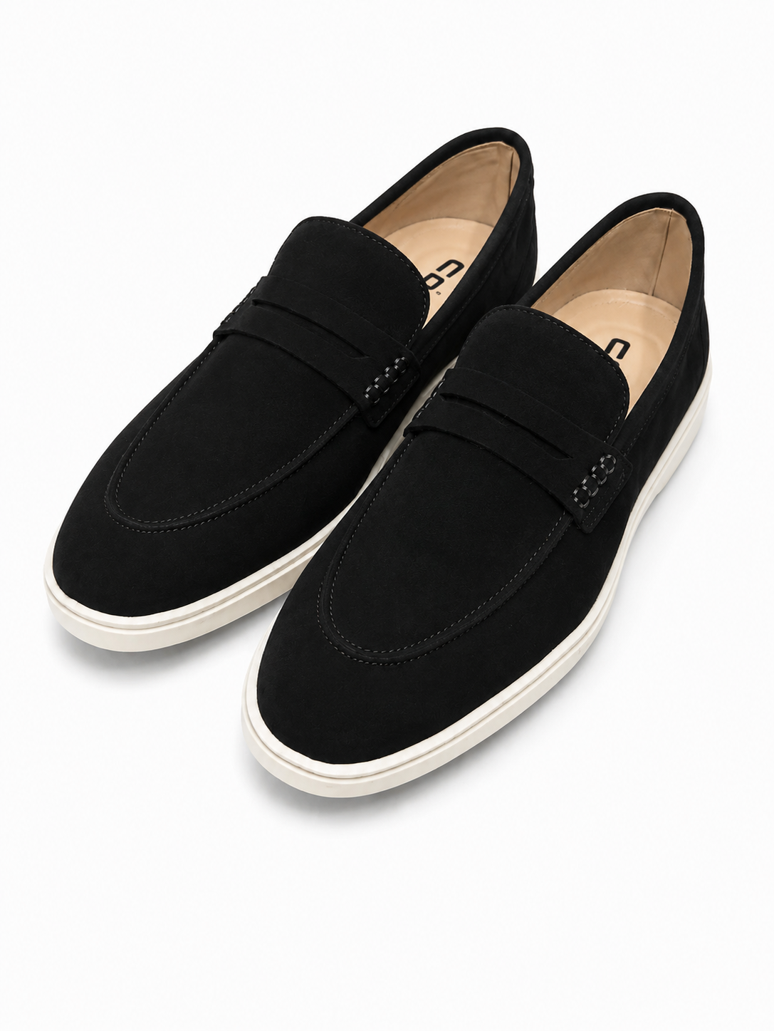 Suede Double Penny Loafers