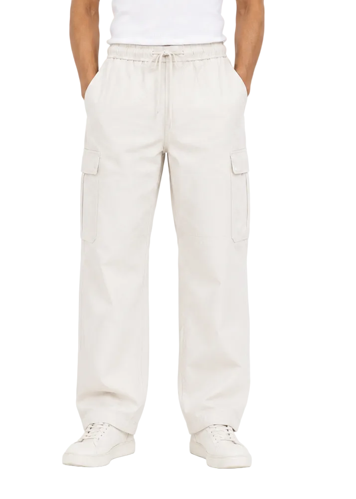 Utility Wide Leg Cargo Trousers – Olive Green