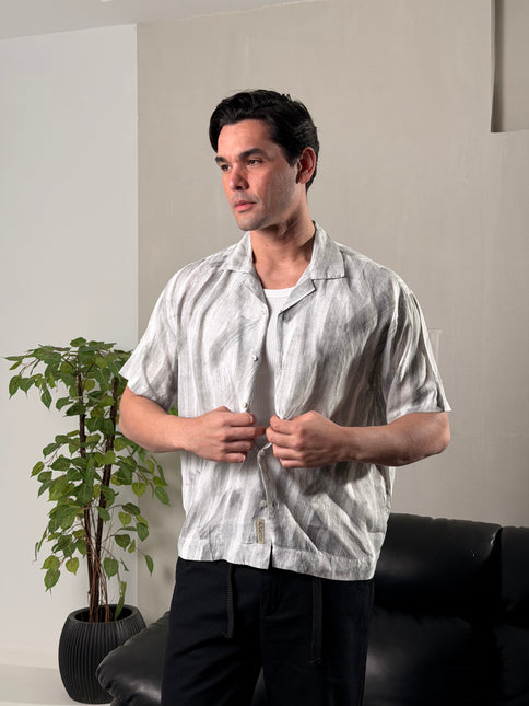 Abstract Brushstroke Box Fit Shirt