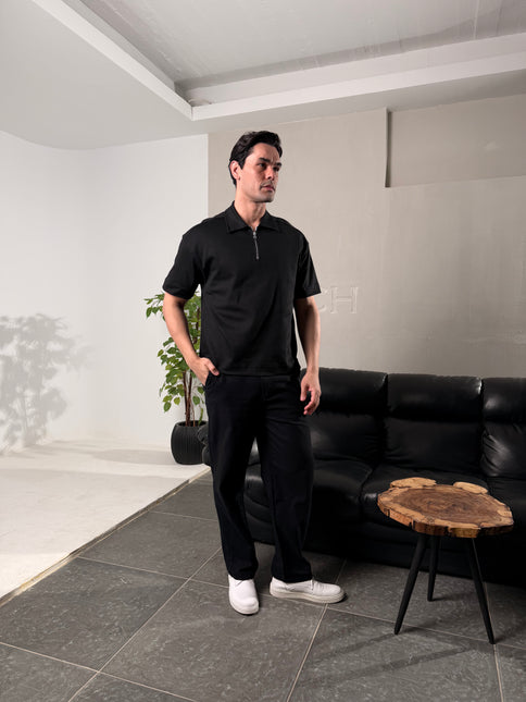 Zip Collar T-Shirt – Box Fit