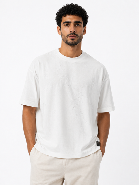 Ripple Knit Box Fit T-Shirt